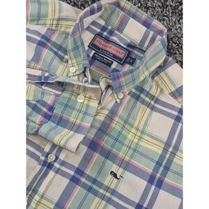 Vineyard Vines Mens Small‎ Mulitcolor Plaid Whale Long Sleeve Button Down